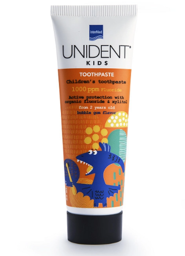 Φωτογραφία προϊόντος: INTERMED UNIDENT KIDS TOOTHPASTE 1000ppm FLUORIDE BUBBLE GUM FLAVOR from 2 years old 50ml