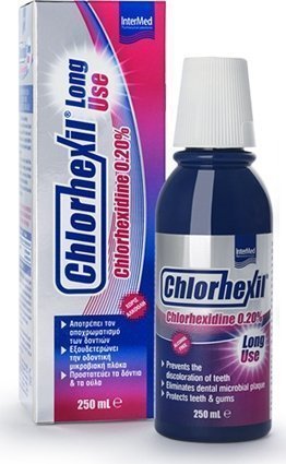Φωτογραφία προϊόντος: INTERMED Chlorhexil 0,20% Long Use Mouthwash 250ml (Στοματικό Διάλυμα με Αντιμικροβιακή Προστασία)