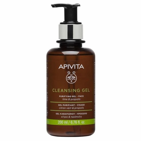 Φωτογραφία προϊόντος: APIVITA Cleansing Purifying Gel Propolis &amp; Lime, Τζέλ Καθαρισμού Προσώπου Για Λιπαρές - Μεικτές Επιδερμίδες, Με Πρόπολη &amp; Κίτρο, 200ml