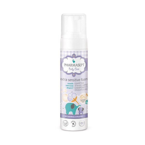 Φωτογραφία προϊόντος: Pharmasept Baby Care Extra Sensitive Foam Βρεφικός Αφρός Καθαρισμού για Σώμα Πρόσωπο & Μαλλιά 200ml