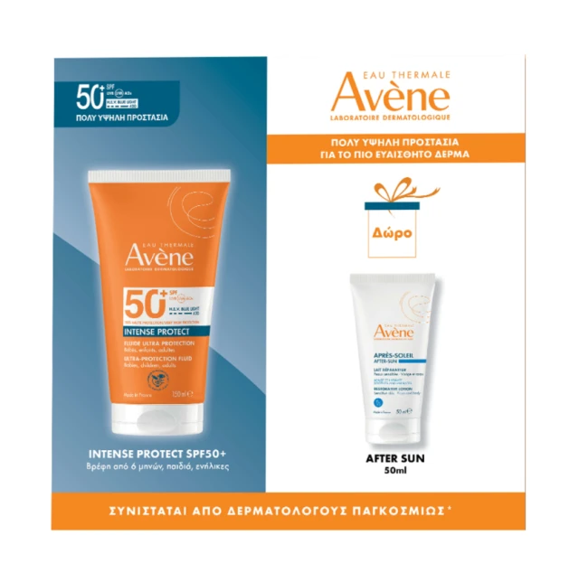 Φωτογραφία προϊόντος: Avene Eau Thermale Promo Eau Thermale Intense Protect Ultra Fluide Αντηλιακό Προσώπου SPF50 150ml & After Sun 50ml