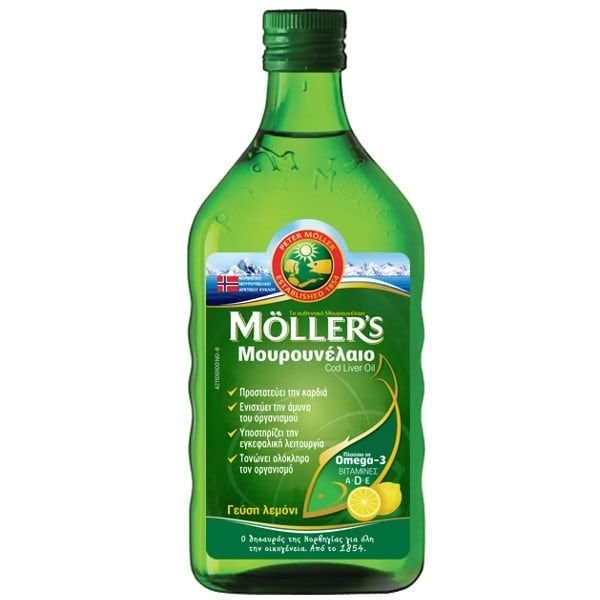 Φωτογραφία προϊόντος: MOLLERS Moller’s Cod Liver Oil Lemon - Μουρουνέλαιο σε Υγρή Μορφή με Γεύση Λεμόνι 250ml