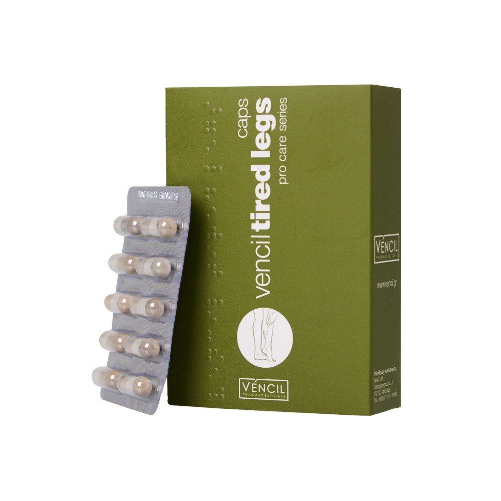 Φωτογραφία προϊόντος: Vencil Tired Legs Caps 30Caps Συμπλήρωμα Διατροφής για τα Συμπτώματα της Φλεβικής Νόσου