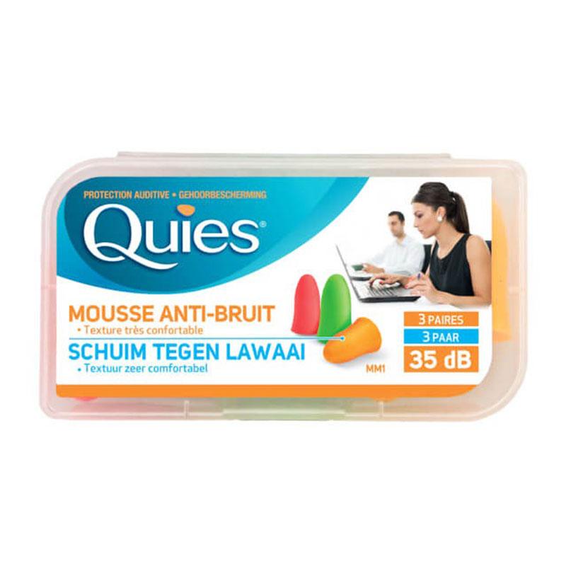 Φωτογραφία προϊόντος: QUIES Mousse Confort Foam Earplugs Ωτοασπίδες από Μαλακή Πολυουρεθάνη, 3 Ζεύγη