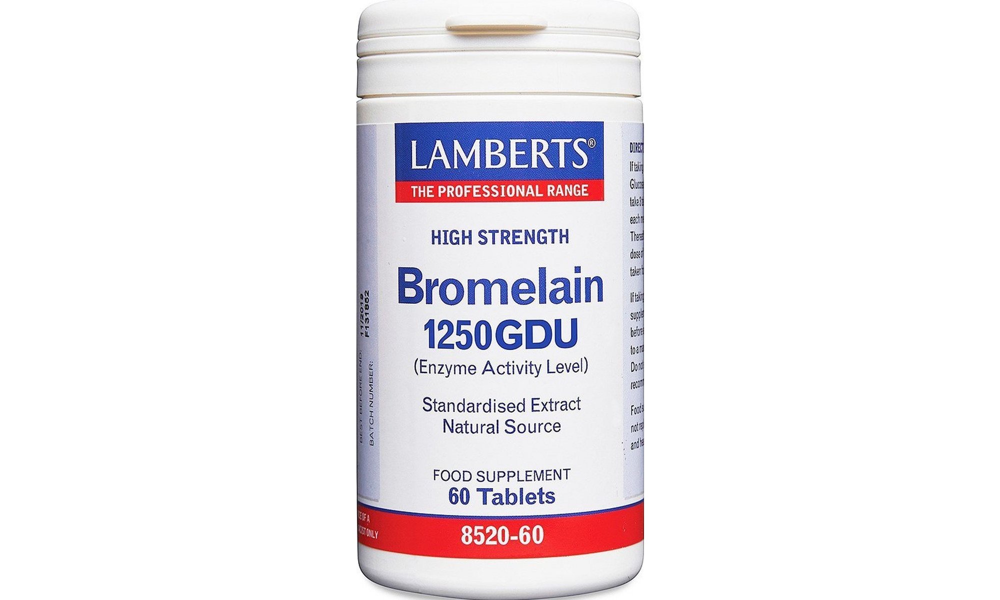 Φωτογραφία προϊόντος: LAMBERTS Bromelain 1250GDU 500mg Μπρομελαΐνη για την Υγεία των Αρθρώσεων &amp; την Υποβοήθηση της Πέψης, 60tabs