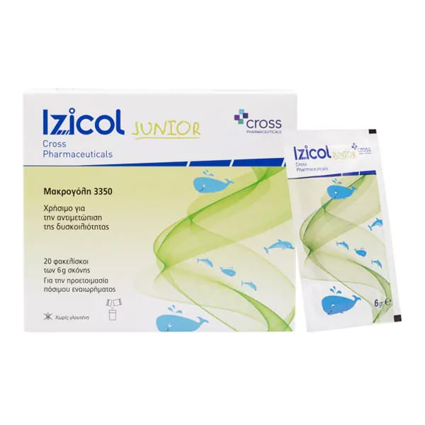 Φωτογραφία προϊόντος: Cross Pharmaceuticals Izicol Junior Για την Αντιμετώπιση της Δυσκοιλιότητας για Παιδιά 20 x 6gr
