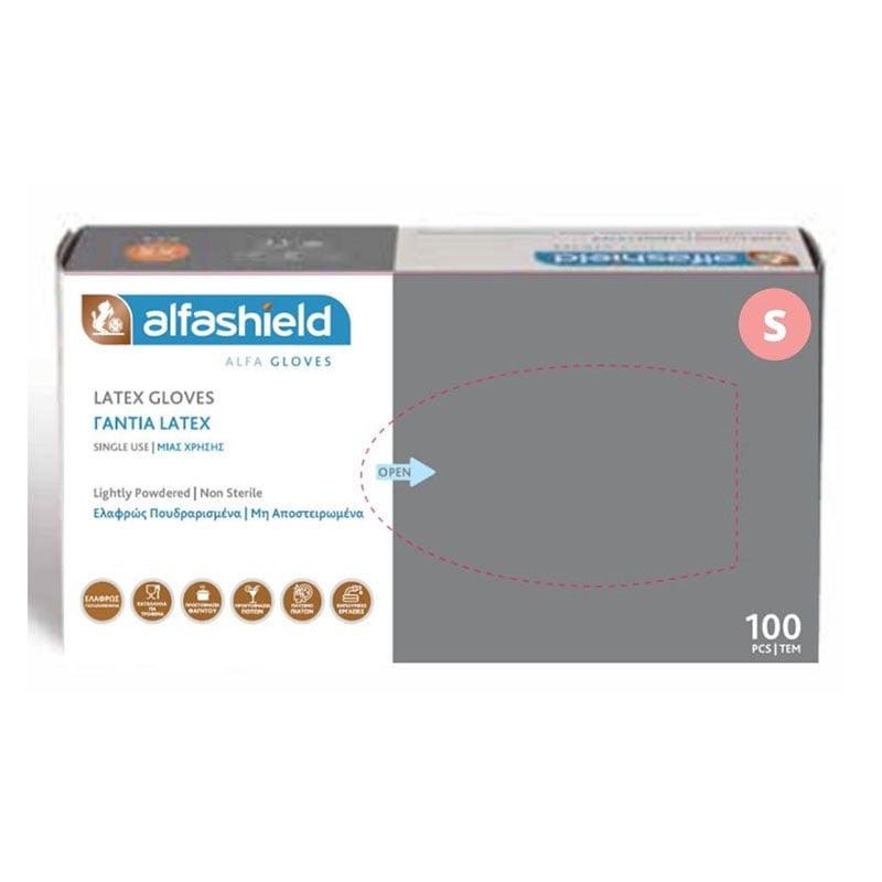Φωτογραφία προϊόντος: Alfashield Alfa Gloves Γάντια Λάτεξ Ελαφρά Πουδραρισμένα Λευκό 100τεμ.