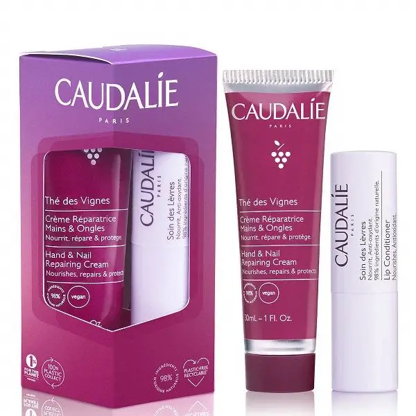 Φωτογραφία προϊόντος: CAUDALIE Thes des Vignes Hand and Nail Repairing Cream 30ml &amp; Lip Conditioner 4.5g