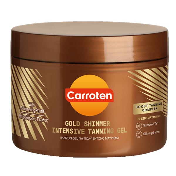 Φωτογραφία προϊόντος: Carroten Gold Shimmer Intensive Tanning Gel Ενισχυμένο Gel Μαυρίσματος με Λαμπερό Φινίρισμα χωρίς SPF 150ml
