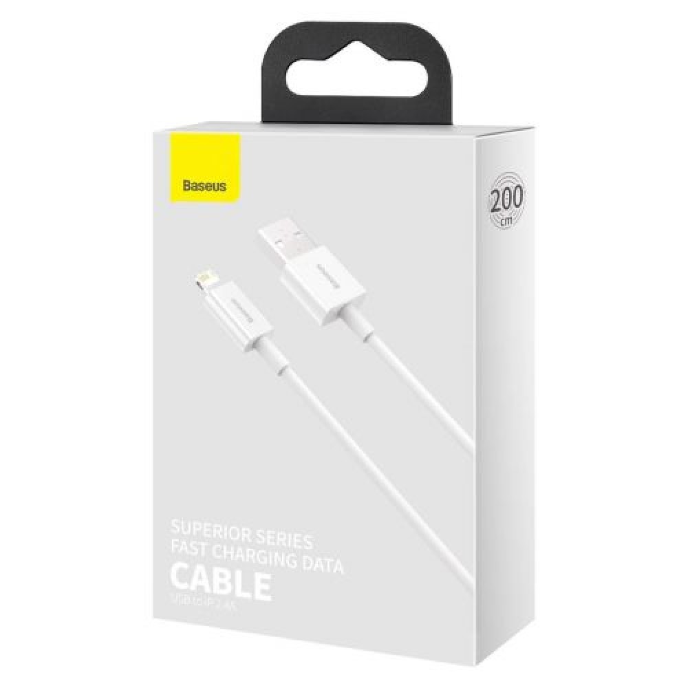 Φωτογραφία προϊόντος: Baseus Lightning Superior Series cable, Fast Charging, Data 2.4A, 2m White (CALYS-C02)
