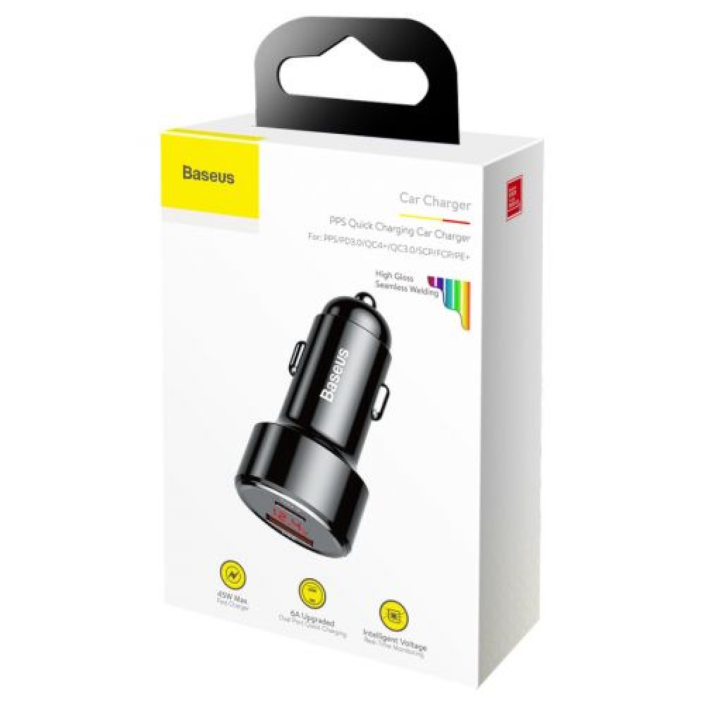 Φωτογραφία προϊόντος: Baseus Car Charger Magic Series PPS digital display (Type-C PD+Intelligent QC) 45W Black CCMLC20C-01