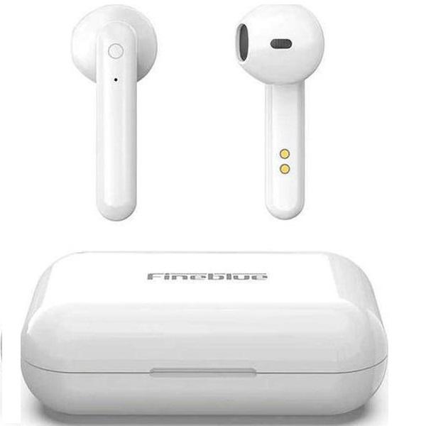 Φωτογραφία προϊόντος: Bluetooth Fineblue Flypods J10 Touch με δόνηση Chip PAU White + White Case v5.0