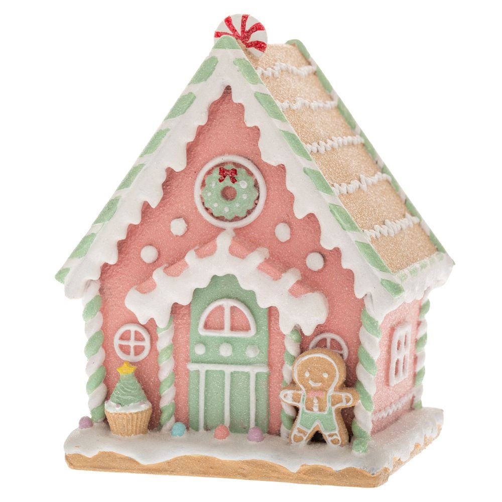Φωτογραφία προϊόντος: Παστελ Πολυρεζιν Gingerbread Σπιτι 12×10×16εκ