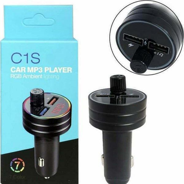 Φωτογραφία προϊόντος: Πομπός FM Transmitter Bluetooth Car Charger C1S MP3 7 Colors (882801) Μαύρο