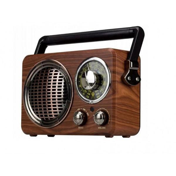 Φωτογραφία προϊόντος: CMiK MK-612 Retro Bluetooth Επαναφορτιζόμενο Ραδιόφωνο-Ηχείο / Ανοιχτό Καφέ