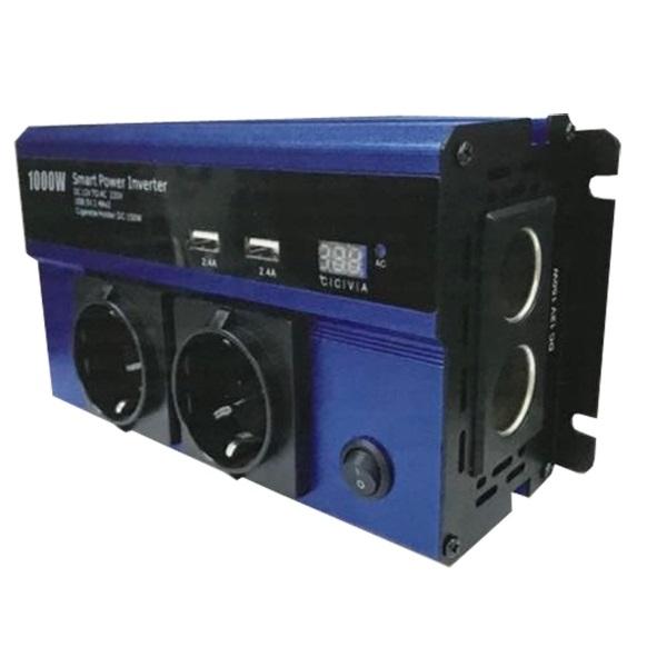 Φωτογραφία προϊόντος: Andowl QY-7011 Έξυπνος Μετατροπέας Ισχύος Αυτοκινήτου 1000W 12V 220V