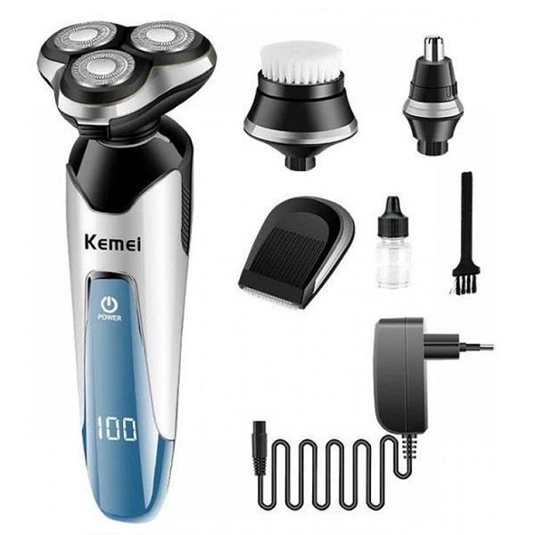 Φωτογραφία προϊόντος: Kemei KM-5390 Επαναφορτιζόμενη Ξυριστική Μηχανή 4D 4 σε 1