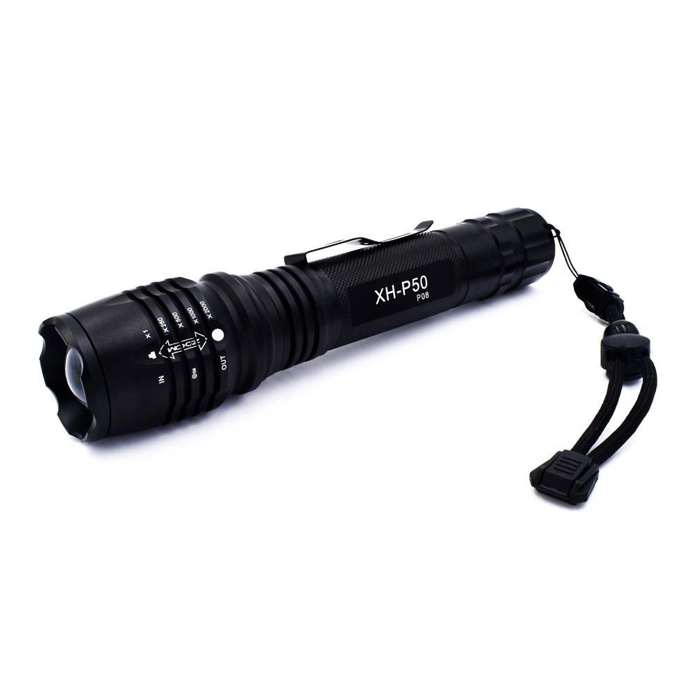 Φωτογραφία προϊόντος: Φακός Tactical LED XHP50 Αλουμινίου X-Balog XH-P8-P50 - Μαύρος