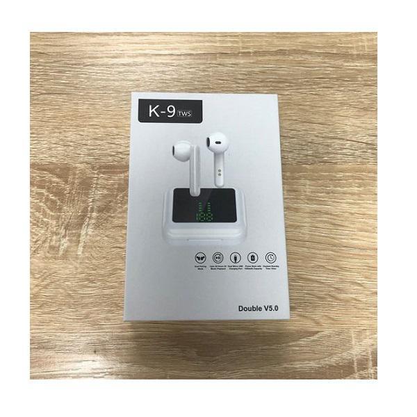 Φωτογραφία προϊόντος: Ασύρματα Bluetooth Hi-Fi Ακουστικά TWS K-9 Wireless Earphones Double V5.0 Μαύρο OEM