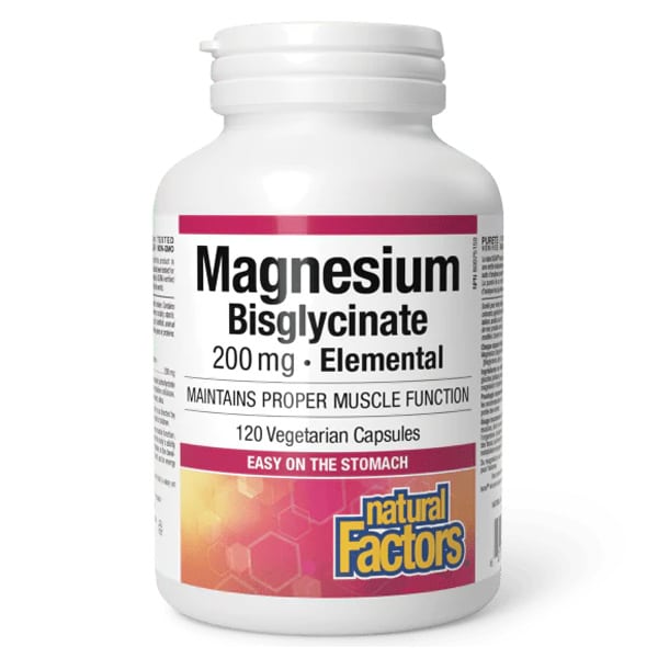 Φωτογραφία προϊόντος: NATURAL FACTORS Magnesium Bisglycinate 200mg, 120veg.caps