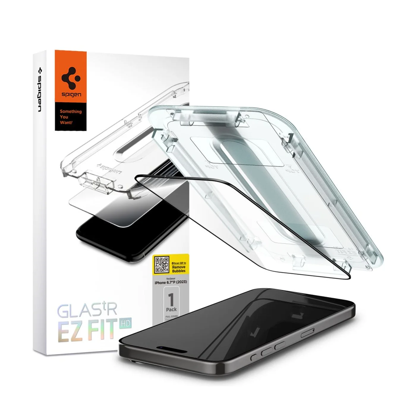 Φωτογραφία προϊόντος: Spigen Glas.TR EZ Fit FC Τζαμάκι Προστασίας Μαύρο για iPhone 15 Pro Max