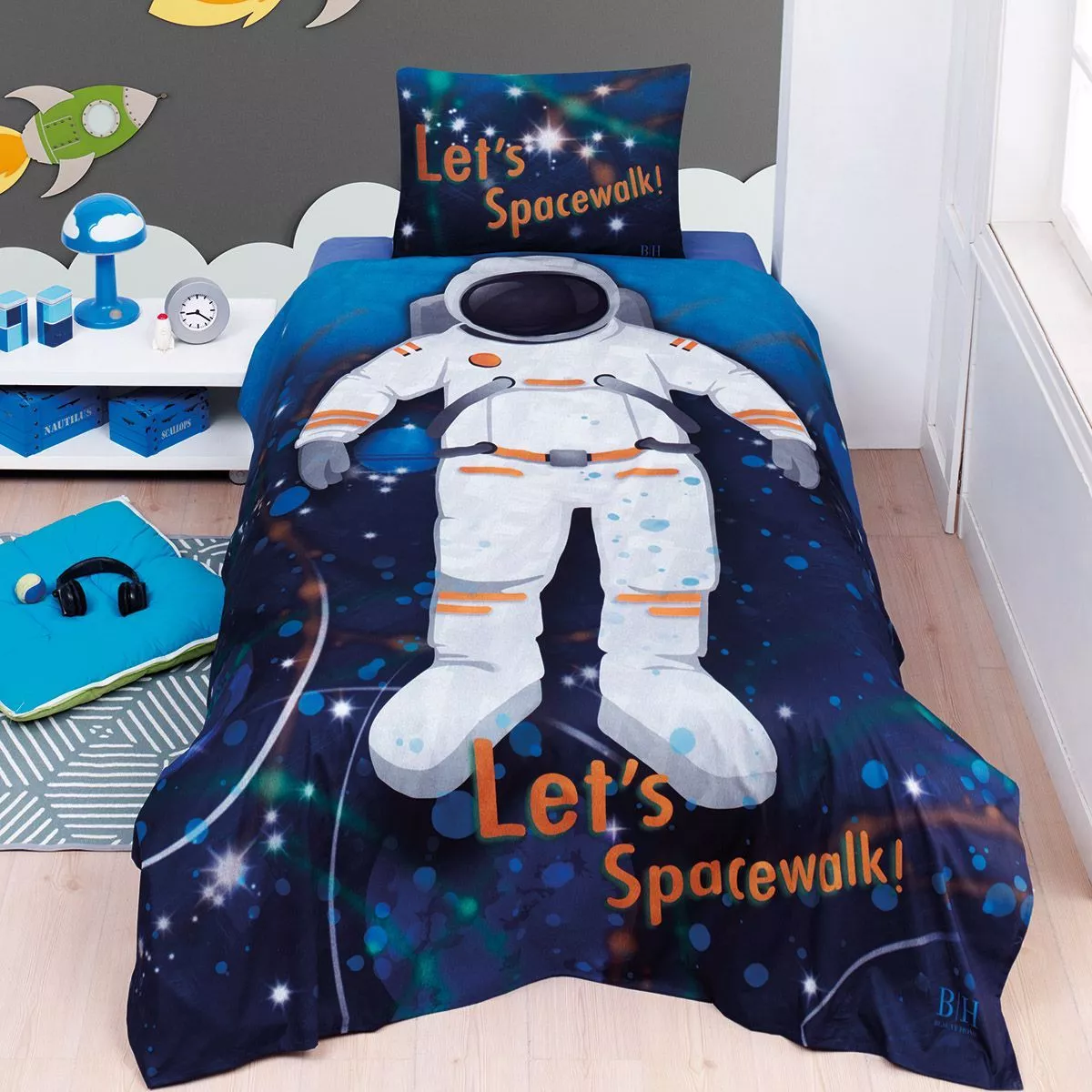 Φωτογραφία προϊόντος: Σεντόνια Μονά Σετ Beauty Home Spacewalk 6227 Blue 170x240