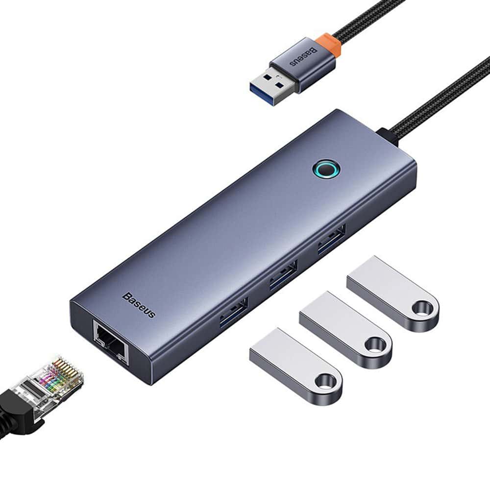 Φωτογραφία προϊόντος: Baseus UltraJoy USB-A 3.0 Hub 4 σε 1 & RJ45 (MPN: B0005280A813-01)