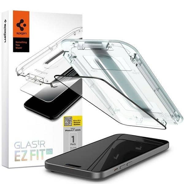 Φωτογραφία προϊόντος: Spigen Glas.TR EZ Fit Τζαμάκι Προστασίας Μαύρο για iPhone 15 (AGL06908)