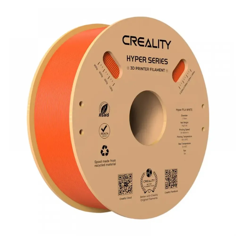 Φωτογραφία προϊόντος: Creality Hyper PLA Orange 3D Printer Filament, High Speed, 1 kg Spool1.75
