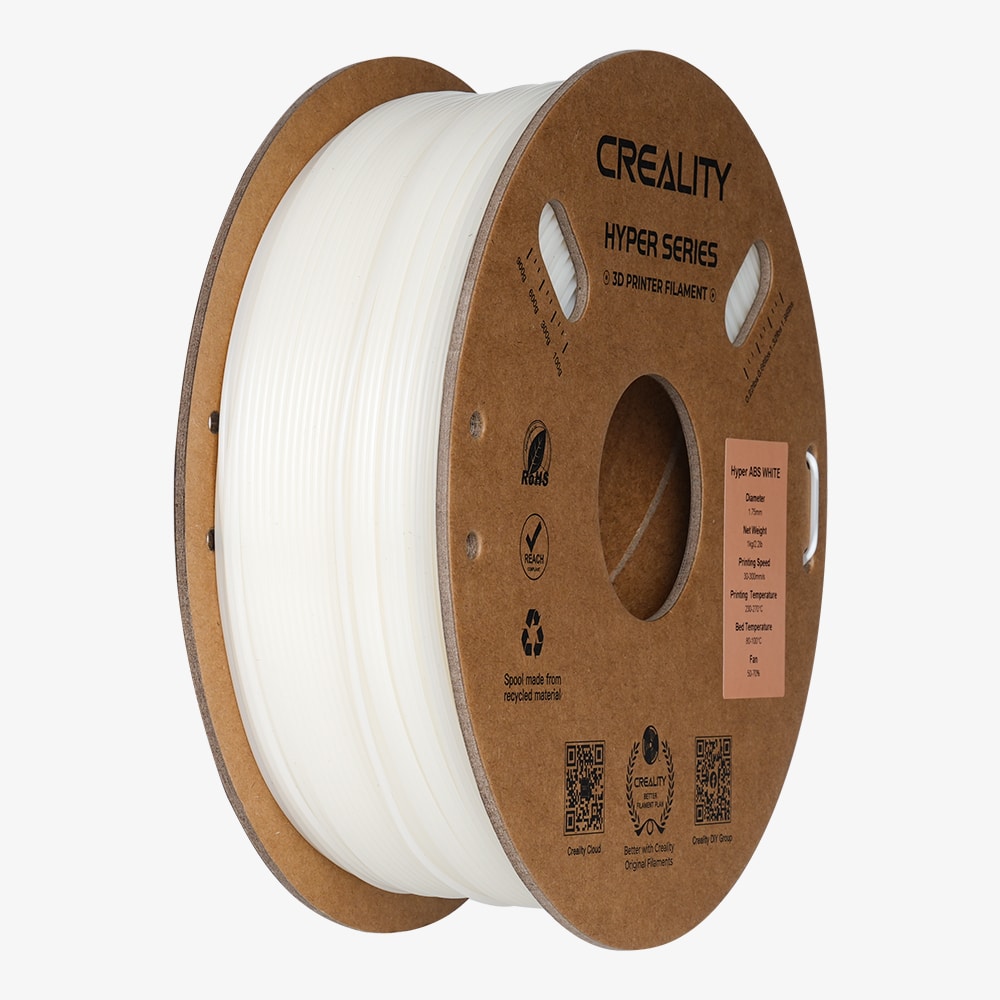 Φωτογραφία προϊόντος: Creality Hyper ABS White 3D Printer Filament, High Speed high fluidity, 1 kg Spool1.75