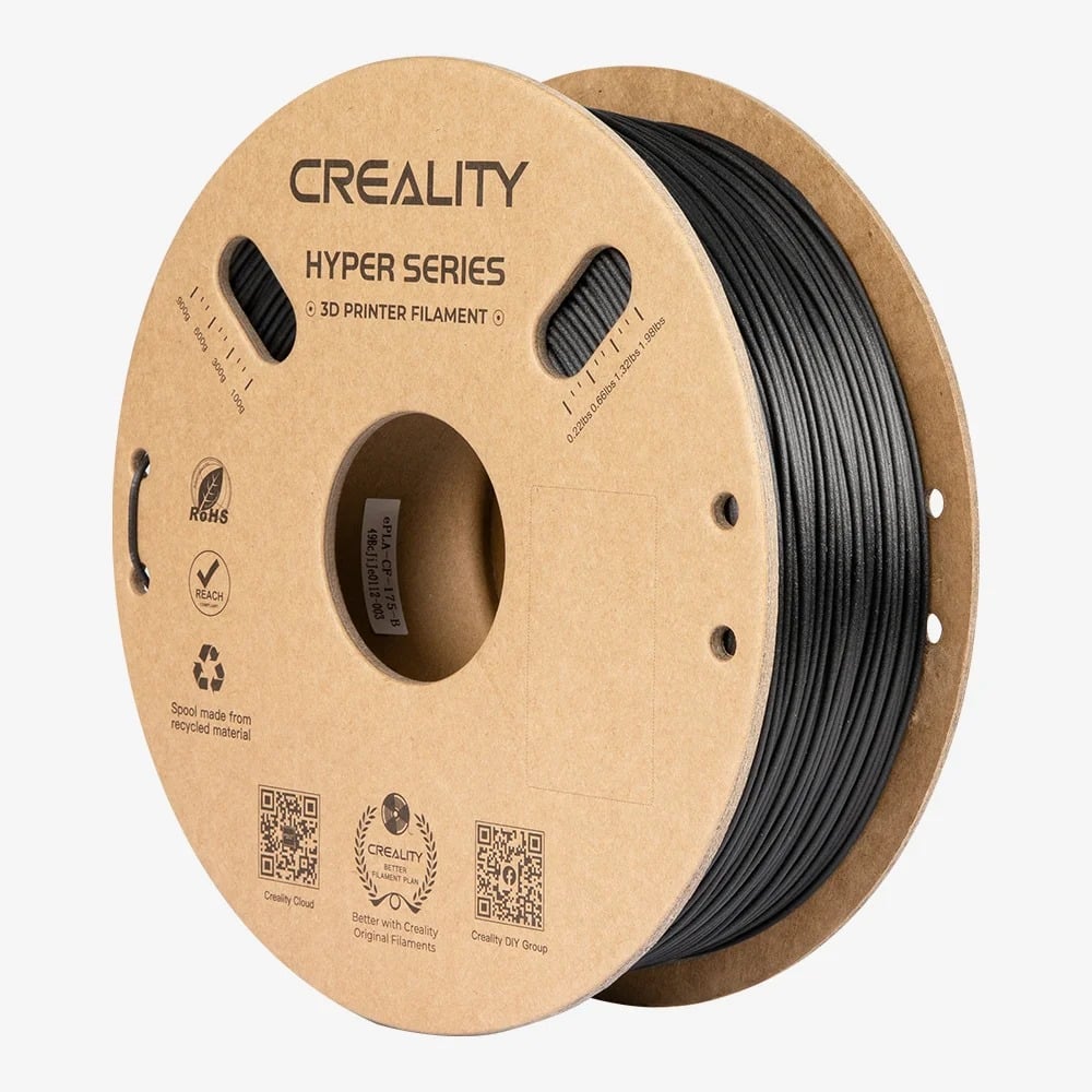 Φωτογραφία προϊόντος: Creality3D Hyper PLA-CF Carbon Fiber 3D Printer Filament, 1.75mm 1kg Black (3301060015)
