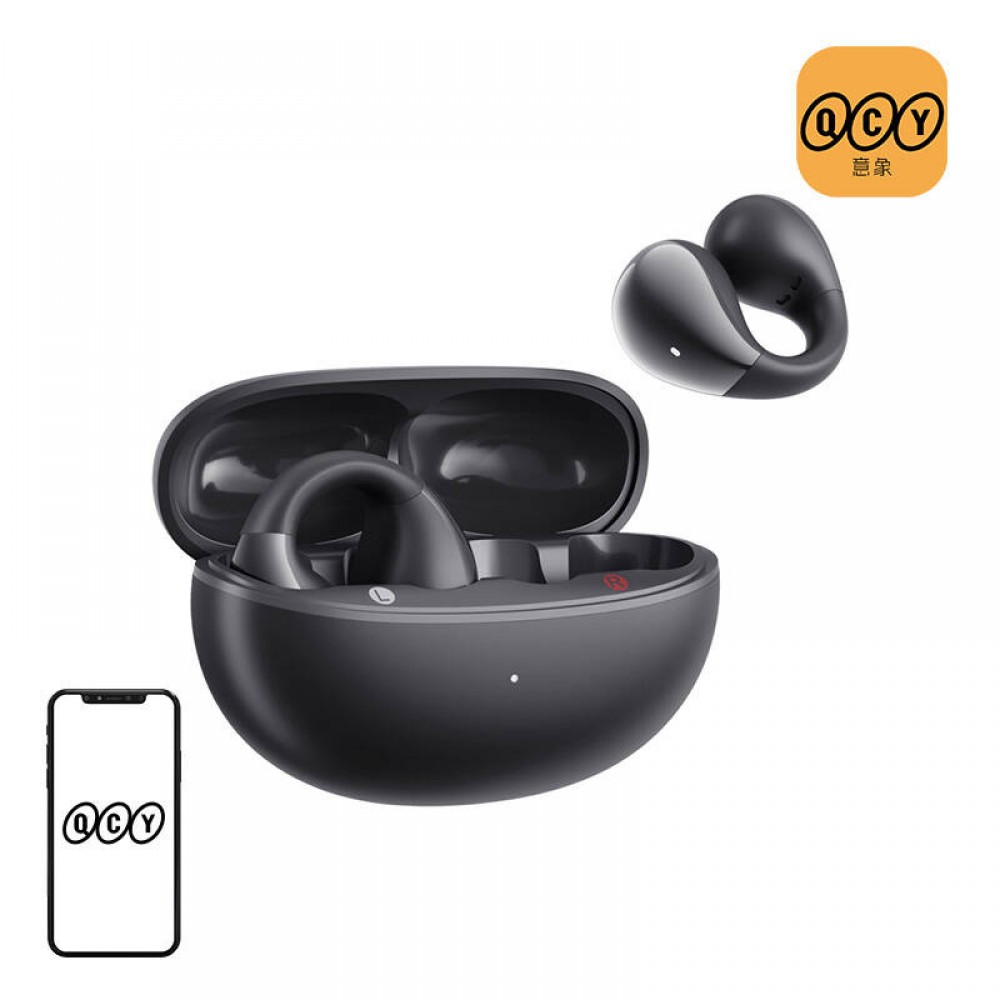 Φωτογραφία προϊόντος: QCY Crossky C30 Black Open Ear TPU Earclip, Bass Enhance Algo. BT 5.4 Dual Connection Earbuds 25h