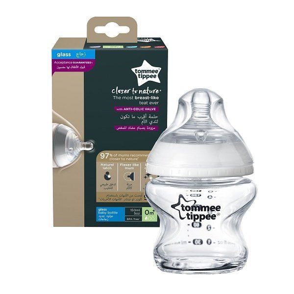 Φωτογραφία προϊόντος: Tommee Tippee Closer to Nature Baby Glass Bottle (0m+) 150ml