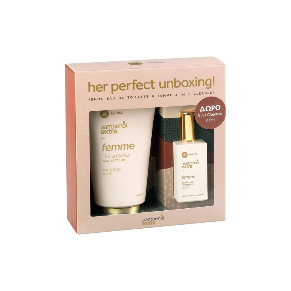 Φωτογραφία προϊόντος: Panthenol Extra Femme Eau de Toilette 50ml & Gift Panthenol Extra 3 σε 1 Cleanser 200ml