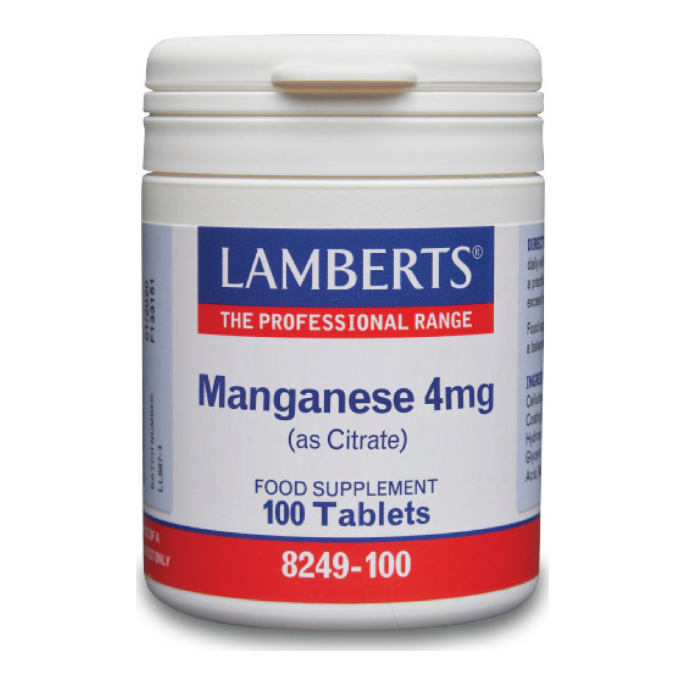 Φωτογραφία προϊόντος: Lamberts Manganese 4mg (as citrate) Συμπλήρωμα Διατροφής Μαγγάνιου, 100 caps