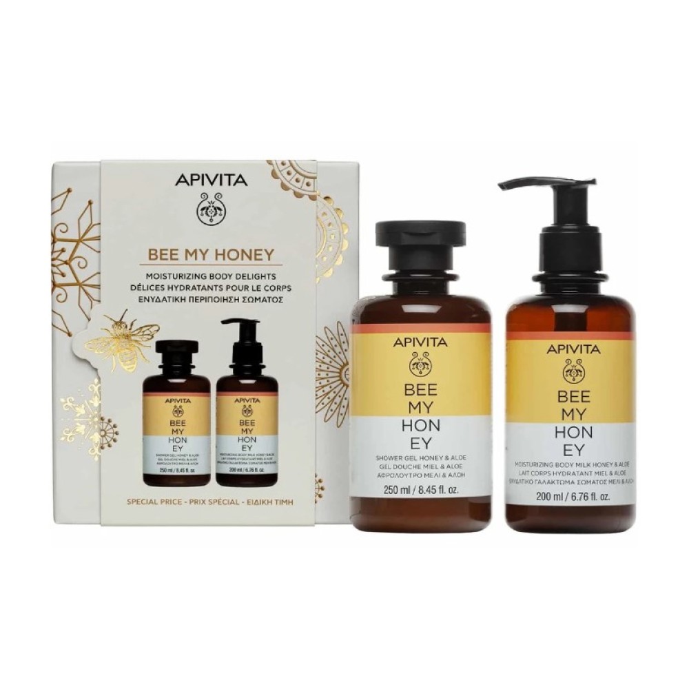 Φωτογραφία προϊόντος: Apivita Promo Bee My Honey Ενυδατική Περιποίηση Σώματος με Αφρόλουτρο, 250ml & Ενυδατικό Γαλάκτωμα, 200ml, 1 σετ