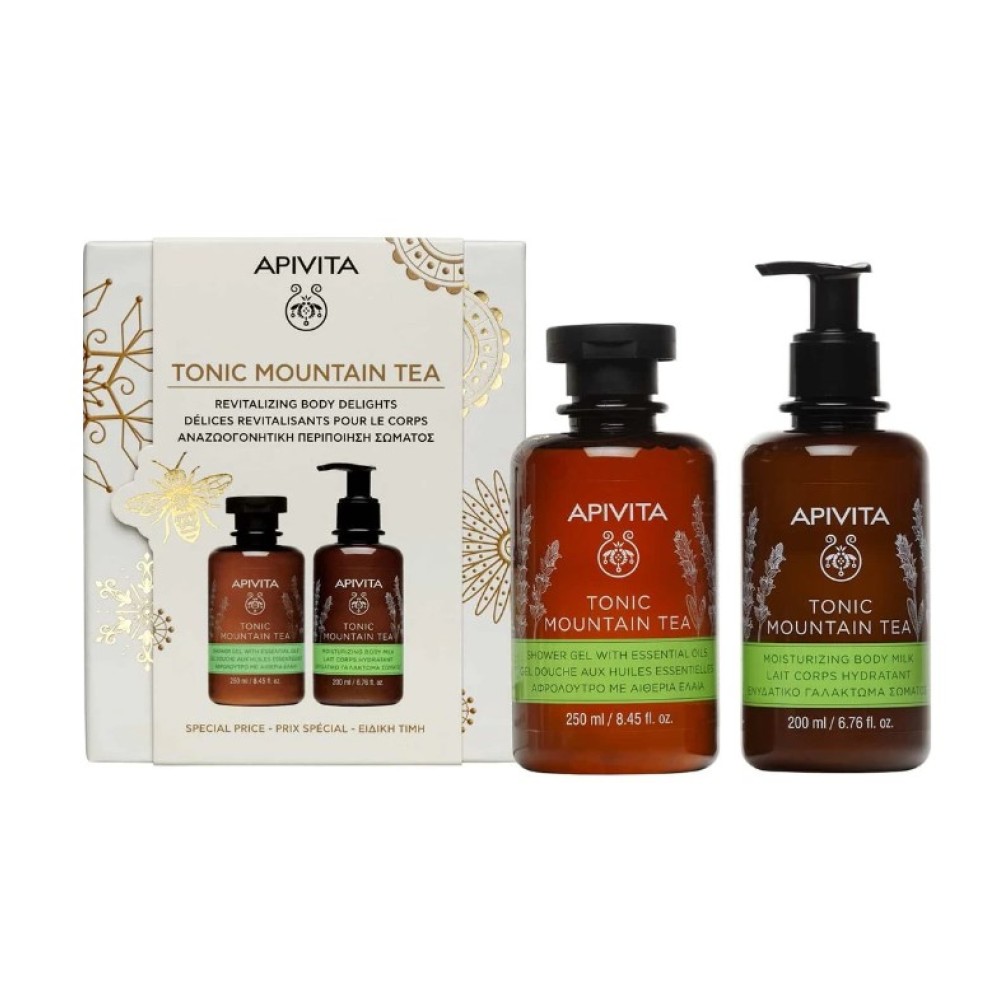 Φωτογραφία προϊόντος: Apivita Promo Ειδική Τιμή Tonic Mountain Tea Αφρόλουτρο 250ml & Γαλάκτωμα Σώματος 200ml, 1 σετ