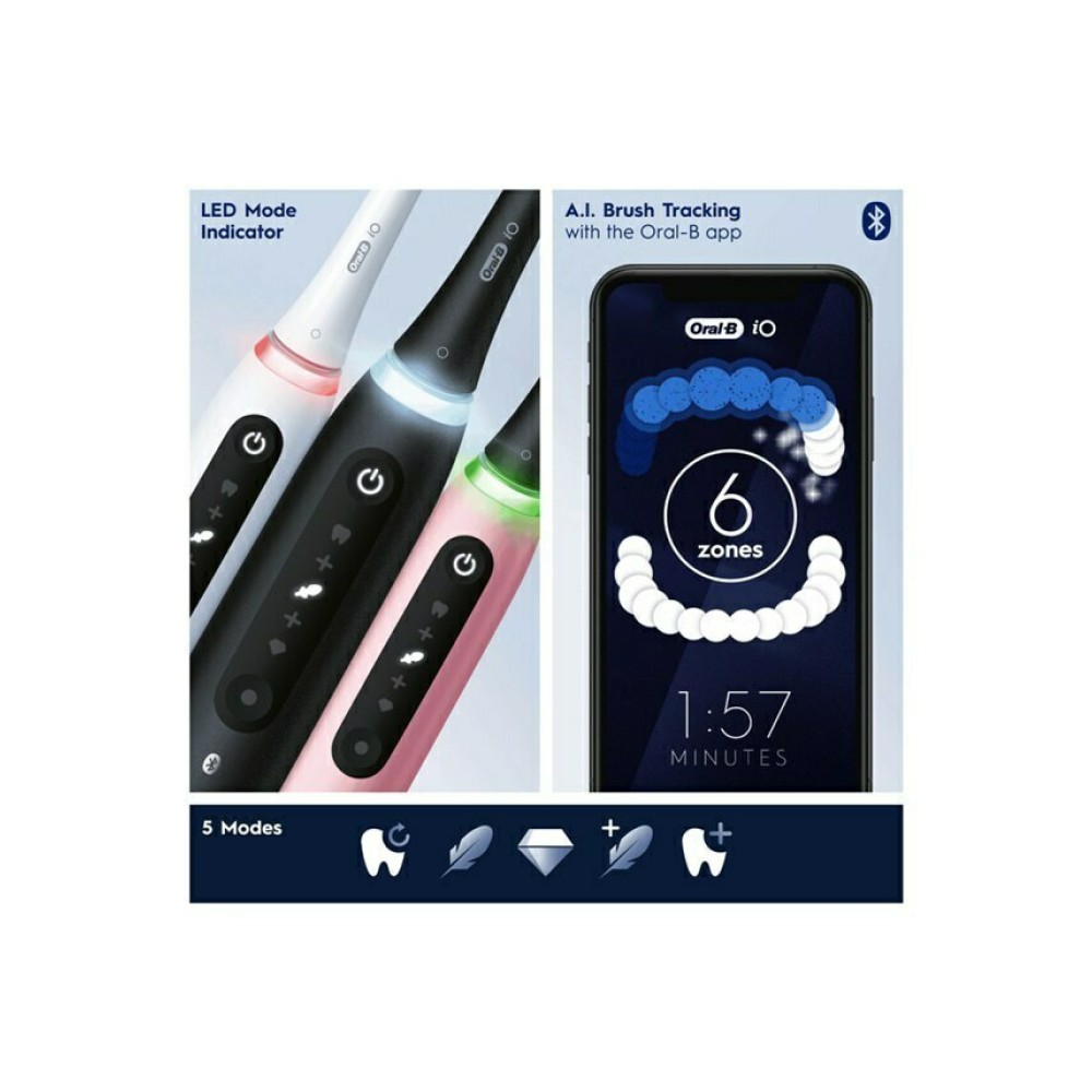 Φωτογραφία προϊόντος: Oral b Oral-B iO Series 5 Ηλεκτρική Οδοντόβουρτσα με Αισθητήρα Πίεσης και Θήκη Ταξιδίου Black