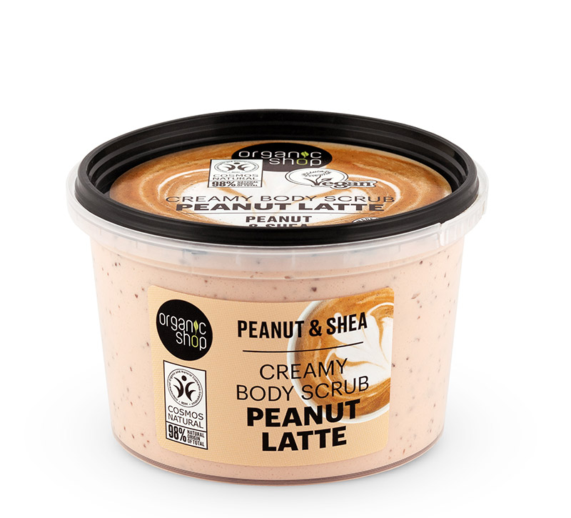 Φωτογραφία προϊόντος: Natura Siberica Organic Shop Peanut Latte Creamy Body Scrub Peanut & Shea Απολεπιστικό Σώματος με Φιστίκι & Βούτυρο Καριτέ 250ml