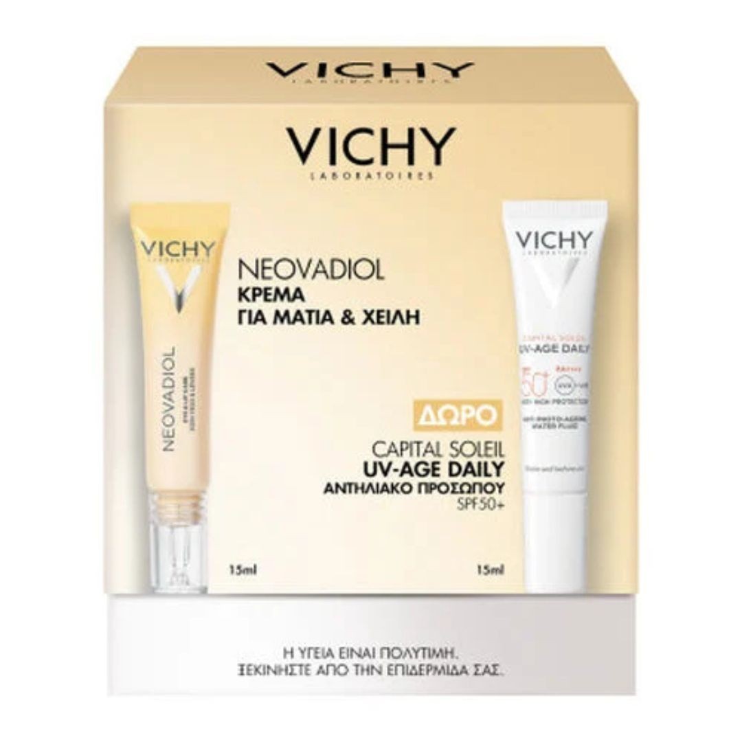 Φωτογραφία προϊόντος: Vichy Promo Neovadiol Κρέμα για Μάτια & Χείλη 15ml & ΔΩΡΟ Capital Soleil UV Age Daily Αντηλιακό Προσώπου 15ml
