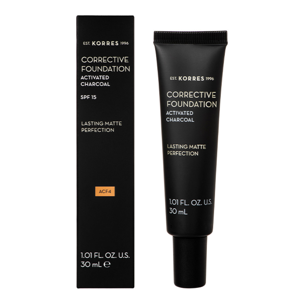 Φωτογραφία προϊόντος: Korres Corrective Foundation SPF15 ACF4 με Ενεργό Άνθρακα για κάλυψη ατελειών & ματ αποτέλεσμα (30ml)
