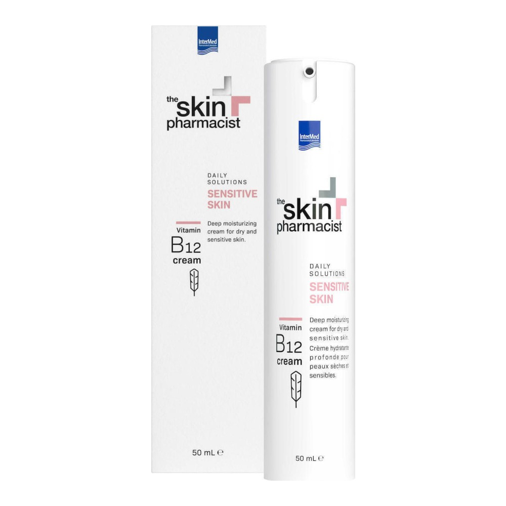 Φωτογραφία προϊόντος: Intermed The Skin Pharmacist Sensitive Skin B12 Cream Κρέμα Βαθιάς Ενυδάτωσης για Πολύ Ξηρό και Ευαίσθητο Δέρμα 50ml