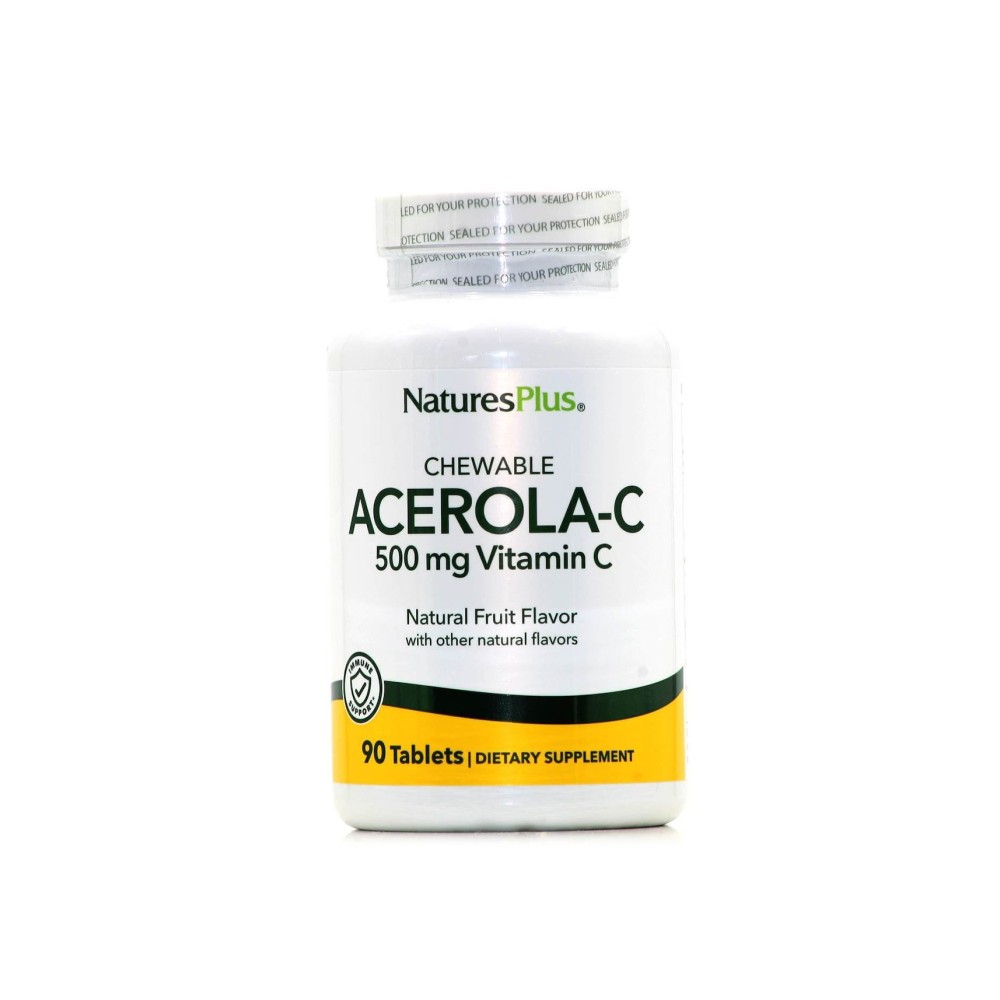 Φωτογραφία προϊόντος: Natures Plus Acerola-C 500mg Vitamin C Από Συμπυκνωμένο Εκχύλισμα Ασερόλας, 90 Ταμπλέτες
