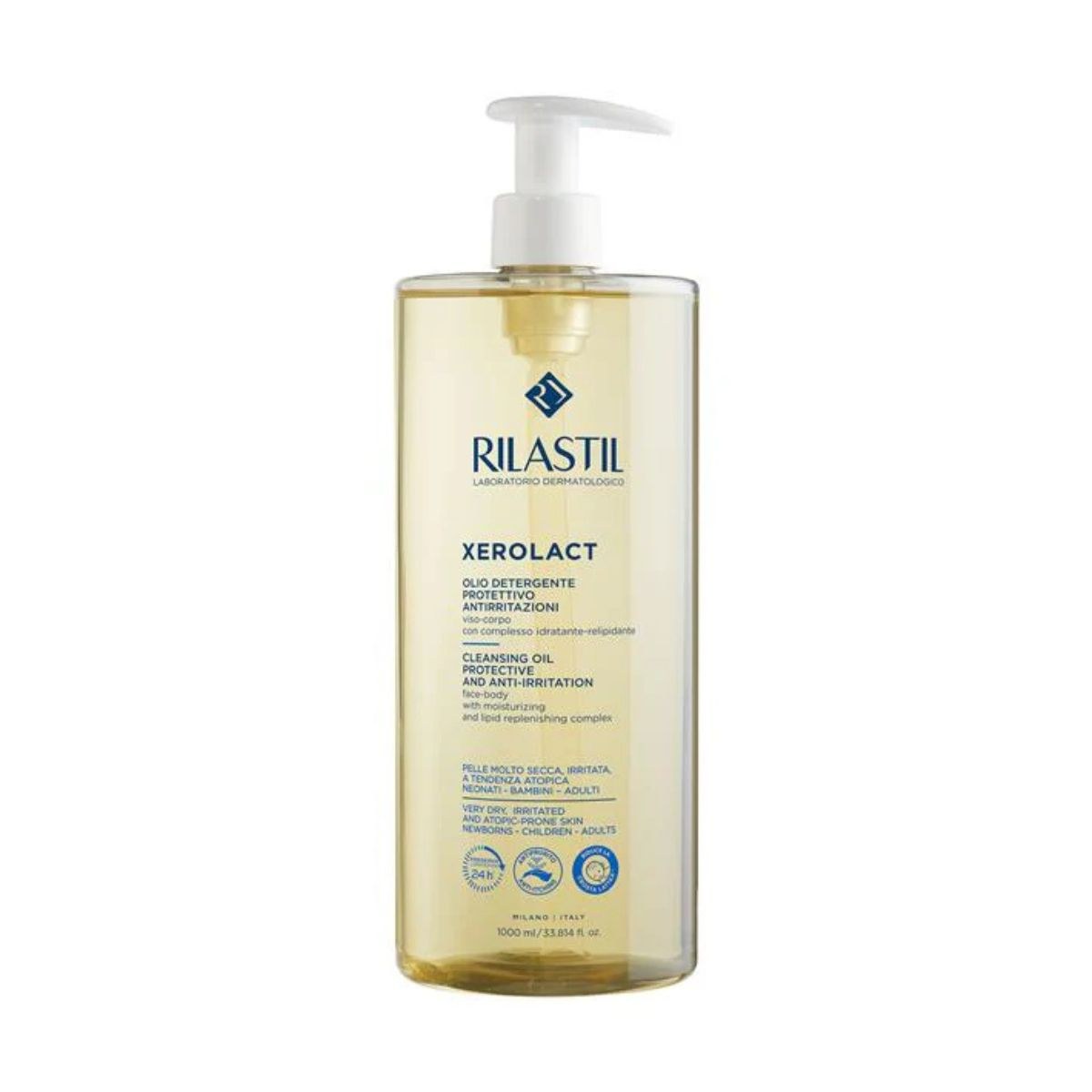 Φωτογραφία προϊόντος: Rilastil Xerolact Cleansing Oil Ελαιώδες Καθαριστικό για Επιδερμίδες με Τάση Ατοπίας 1000ml
