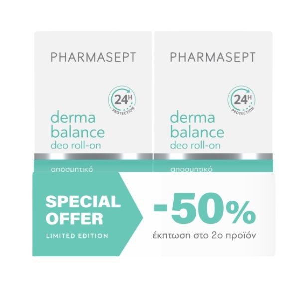 Φωτογραφία προϊόντος: Pharmasept Balance Mild Deo Roll-On Αποσμητικό Χωρίς Αλουμίνιο 2x50ml (για ξηρές & ευαίσθητες επιδερμίδες)