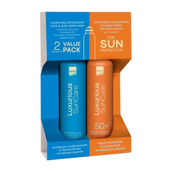 Φωτογραφία προϊόντος: Intermed Luxurious Value Pack Antioxidant Sunscreen Invisible Spray SPF50 200ml & Hydrating Antioxidant Spray Mist 200ml