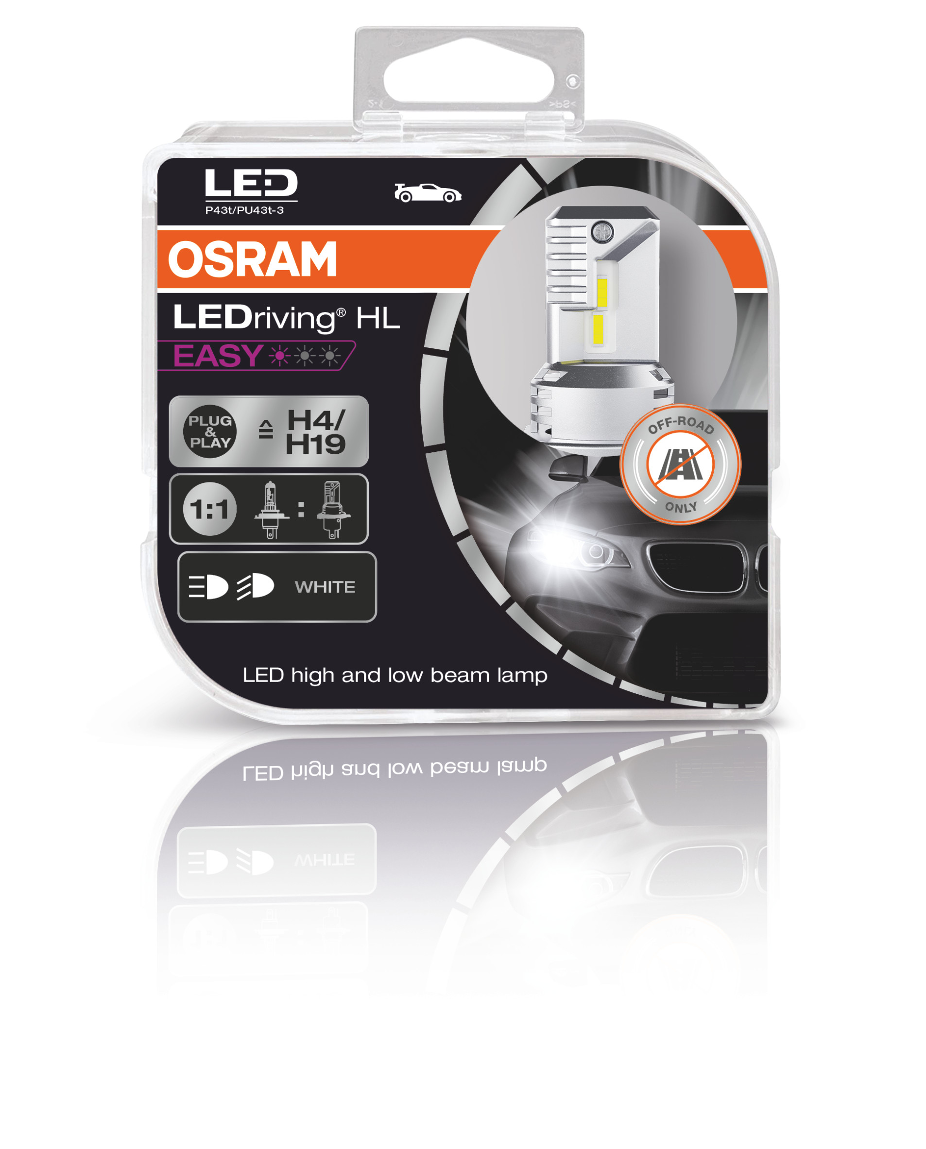 Φωτογραφία προϊόντος: Osram LED Λάμπες Αυτοκινήτου H4 / H19 6000K Ψυχρό Λευκό 12V 19W 2τμχ