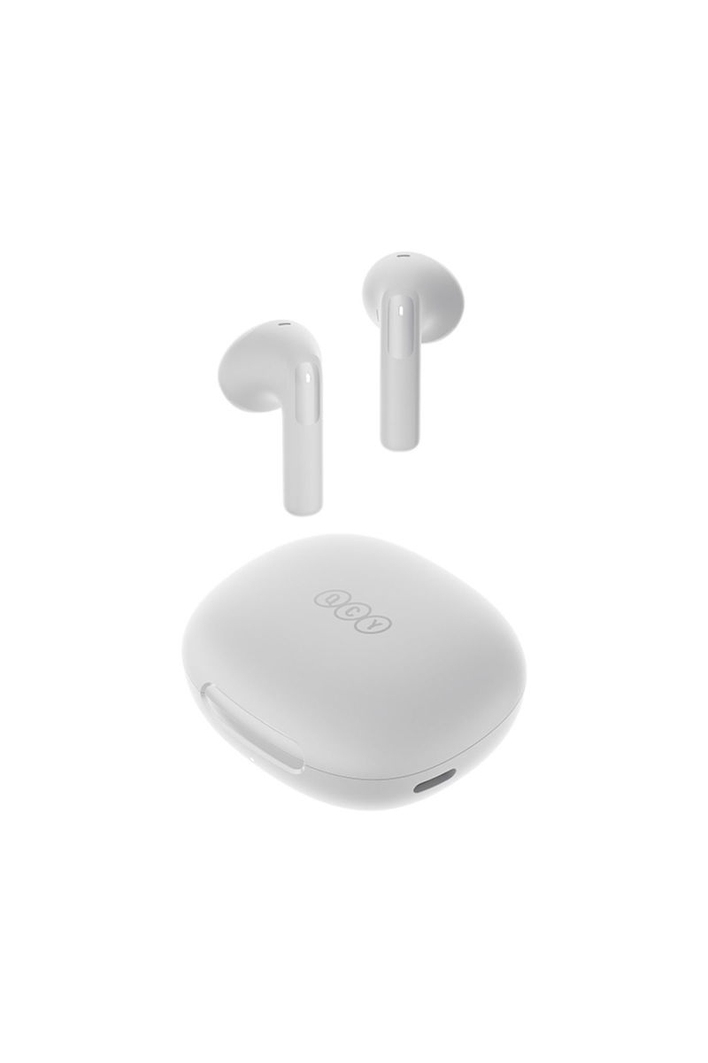 Φωτογραφία προϊόντος: QCY AilyBuds E20 White- Hybrid ANC Semi-Ear TWS earbuds 6mics 13mm dynamic driver IPX4 BT5.4 35h