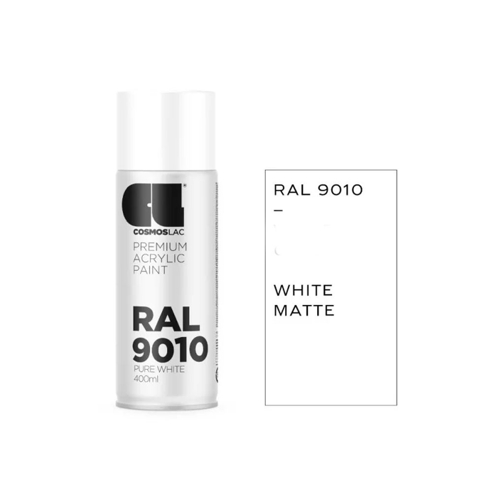 Φωτογραφία προϊόντος: Σπρέι COSMOS LAC ΛΕΥΚΟ ΜΑΤ RAL9010-Νo301 400ml
