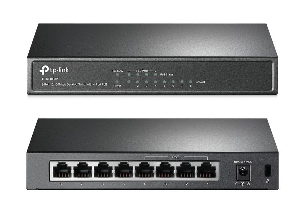Φωτογραφία προϊόντος: TP-LINK Switch TL-SF1008P (8 port, 10/100 Mbps, PoE v7.0)